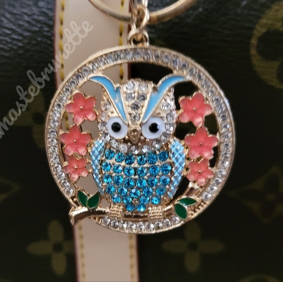 2/$20 Boho Owl Crystal Rhinestone Keychain Bag Charm - Picture 3 of 11